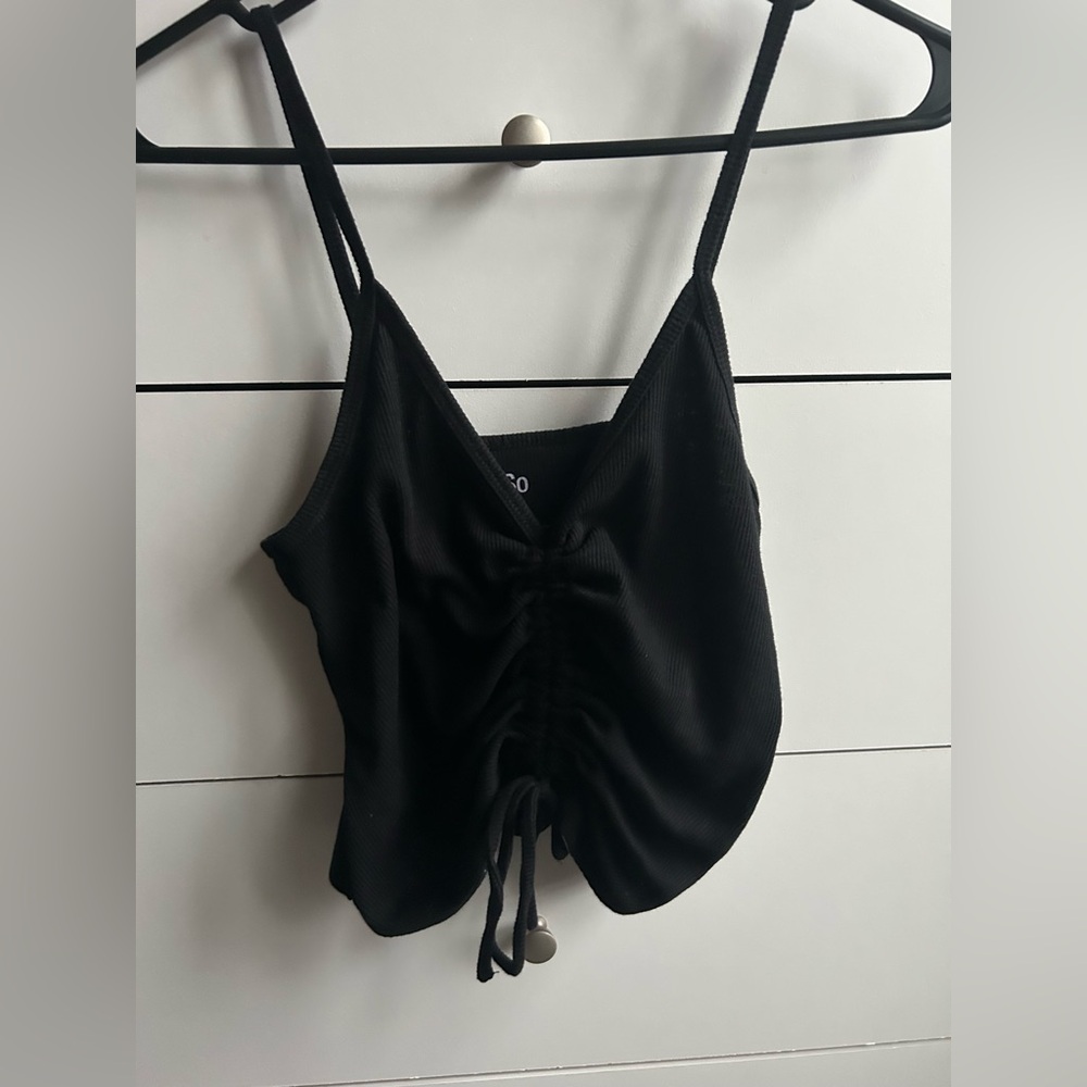 SO Black Ruched Camisole Top